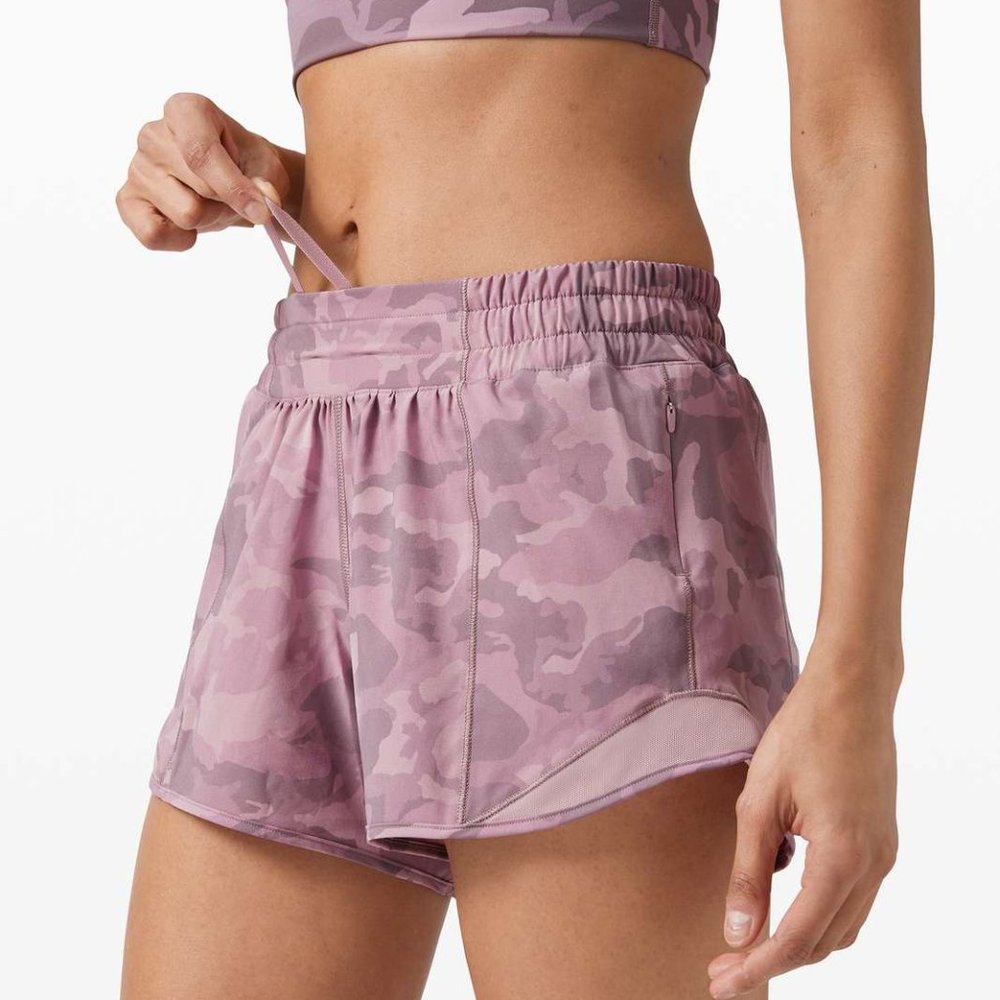LULULEMON HOTTY HOT SHORTS II 4" Camo Pink Taupe 6